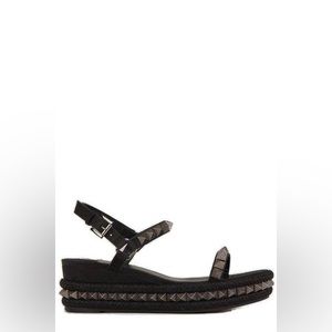 Christian Louboutin Cataclou 60mm Black Studded Wedge New Condition